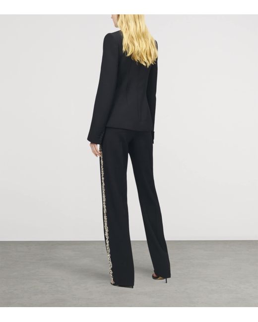 Alexander McQueen Black Wool Embellished Single-Breasted Jacket