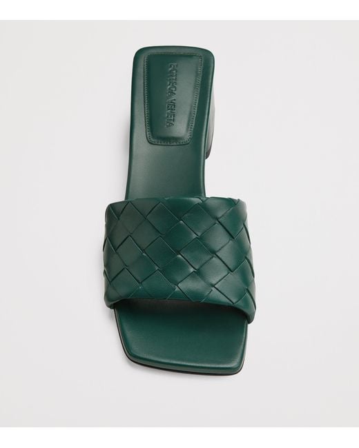 Bottega Veneta Green Lambskin Parco Heeled Mules 45