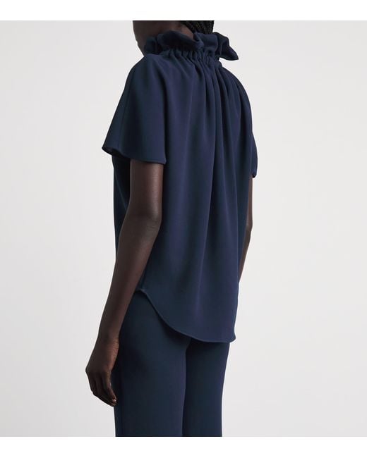 Edeline Lee Blue Ruff Blouse