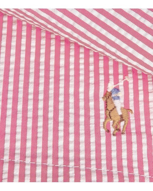 Polo Ralph Lauren Pink Seersucker Traveller Swim Shorts for men
