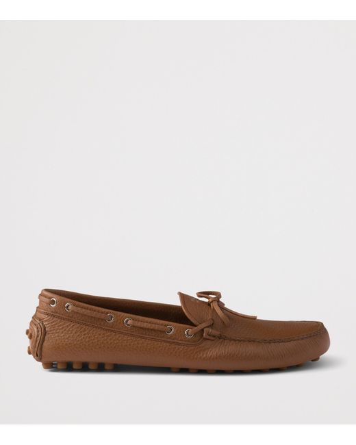 Prada Brown Leather Driving Shoe