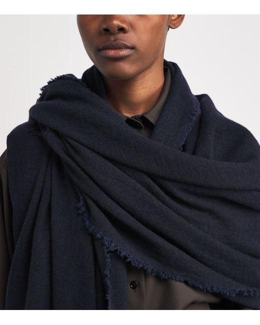 Johnstons Blue Cashmere Usan Scarf