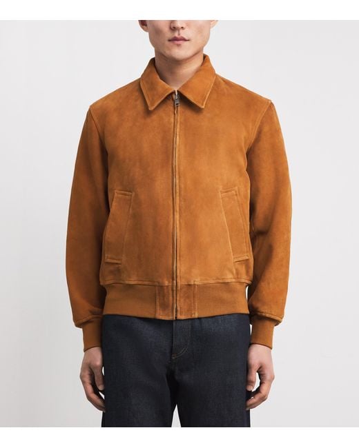 Sandro Brown Suede Bomber Jacket for men