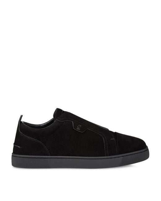 Christian Louboutin Black St. Louis Suede Slip-On Sneakers for men