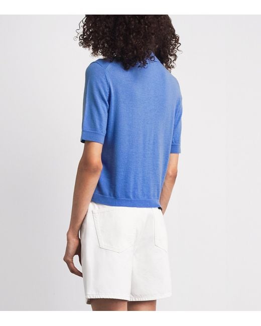 Maje Blue Wool Polo Sweater