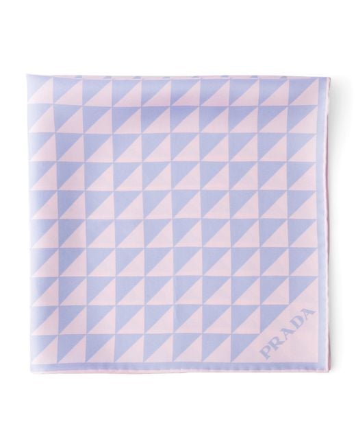 Prada Purple Silk Triangle Scarf