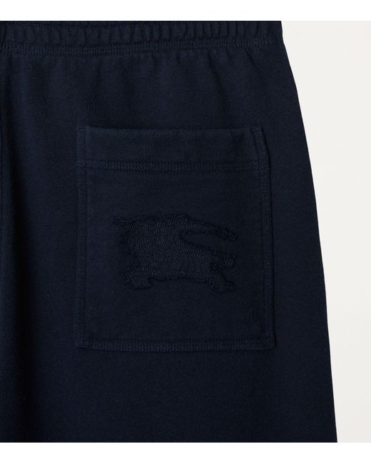 Burberry Blue Cotton Ekd-appliqué Sweatpants for men