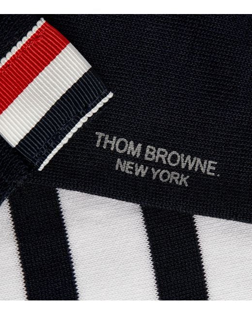Thom Browne Black Cotton-Blend 4-Bar Over-The-Calf Socks for men
