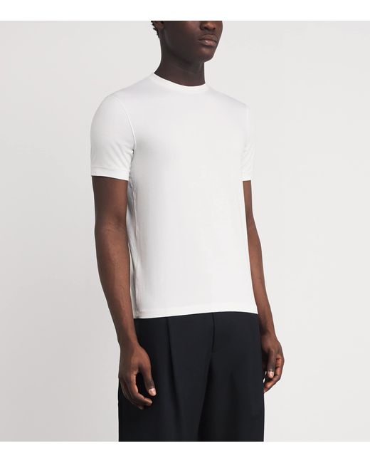 Giorgio Armani White Crew-Neck T-Shirt for men