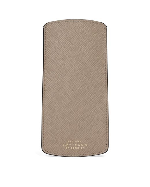 Smythson Brown Leather Panama Glasses Case