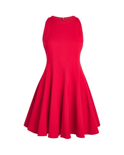 Maje Red Linen-Blend Mini Dress