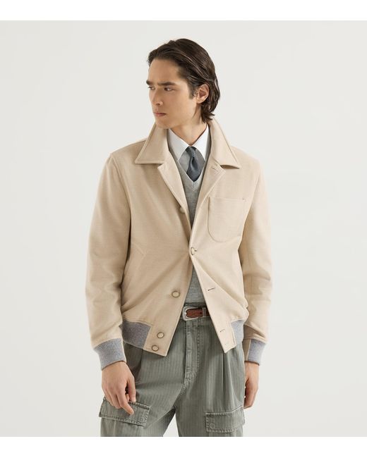 Brunello Cucinelli Natural Virgin Wool Shacket for men