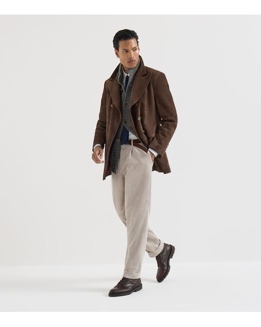 Brunello Cucinelli Green Cashmere-Silk Cardigan for men