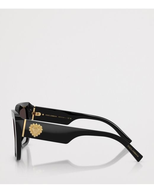 Dolce & Gabbana Black Square Cat-Eye Sunglasses