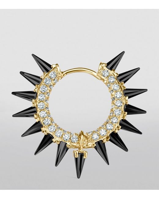 Maria Tash Metallic Moissanite Mohawk And Diamond Pavé Hoop Earring