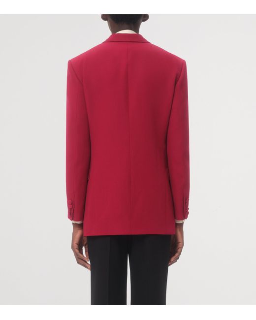 Valentino Red Grain De Poudre Wool Double-Breasted Jacket