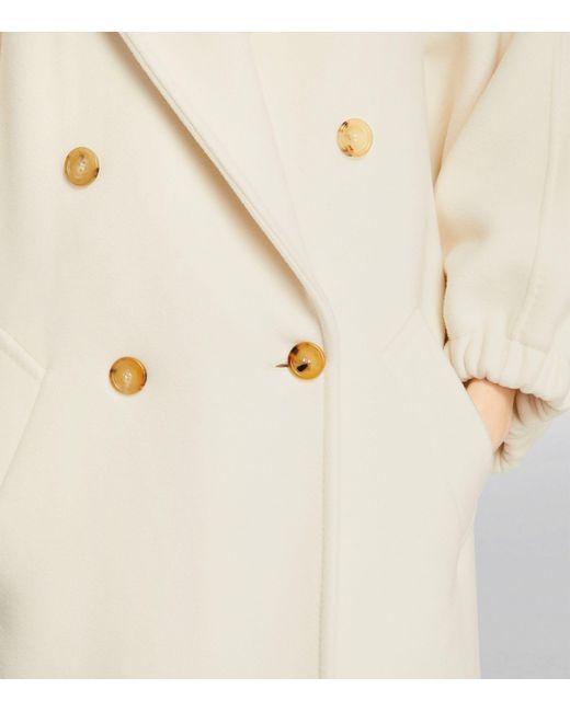 Max Mara White Cashmere Double-breasted Coat