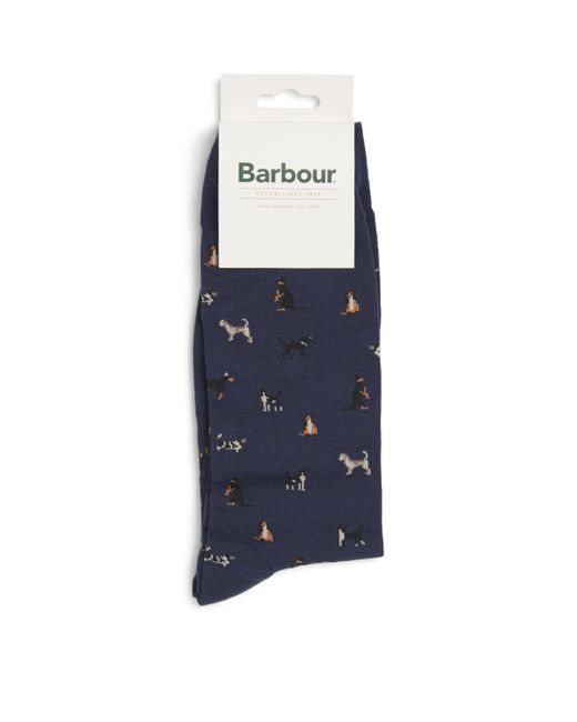 Barbour Blue Dog Print Mavin Socks for men