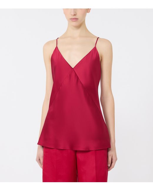 Max Mara Red Silk Cami Top