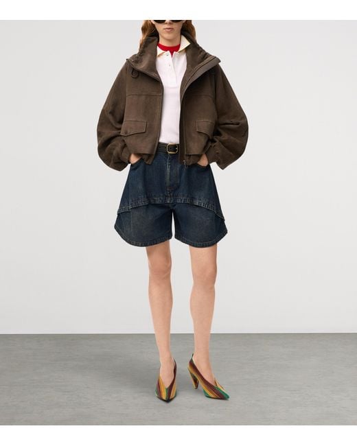 Loewe Brown Suede Bomber Jacket