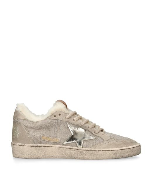 Golden Goose Deluxe Brand Natural Shearling-Lined Ballstar Sneakers