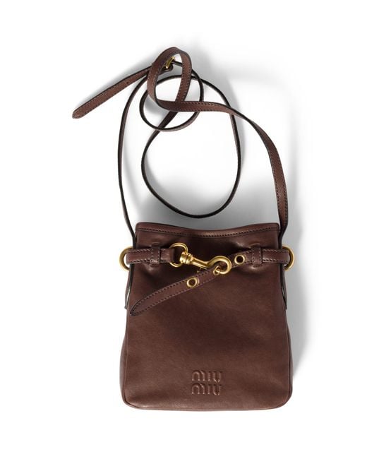 Miu Miu Brown Nappa Leather Pouch