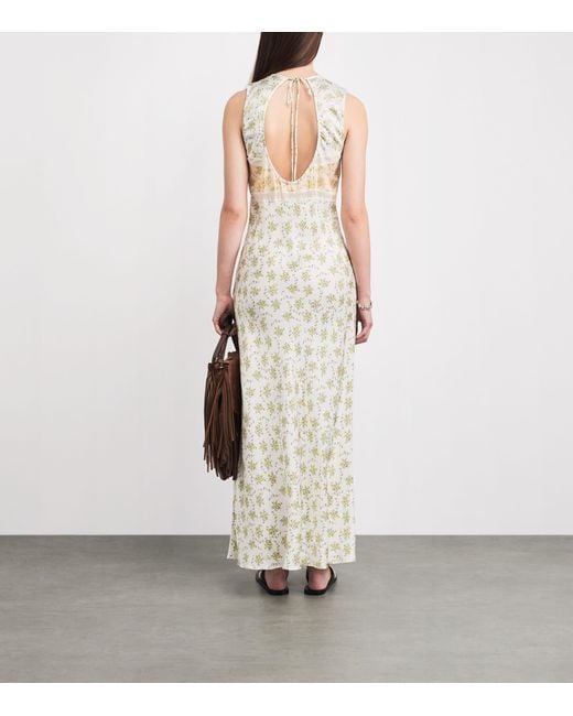 Sandro White Floral Print Maxi Dress