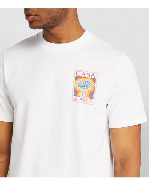 CASABLANCA Mushroom Print T-shirt in White for Men | Lyst