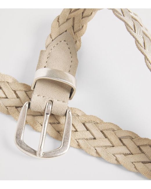 Eleventy Natural Suede-Blend Belt for men