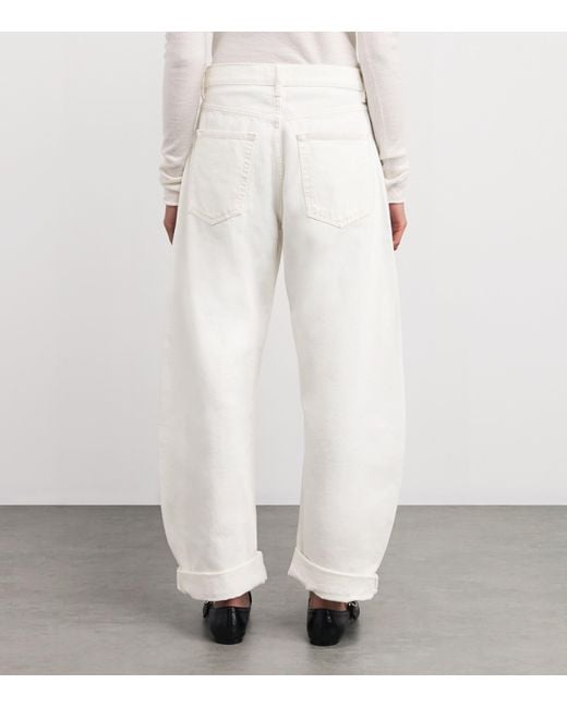 FRAME White The Bubble Barrel Jeans
