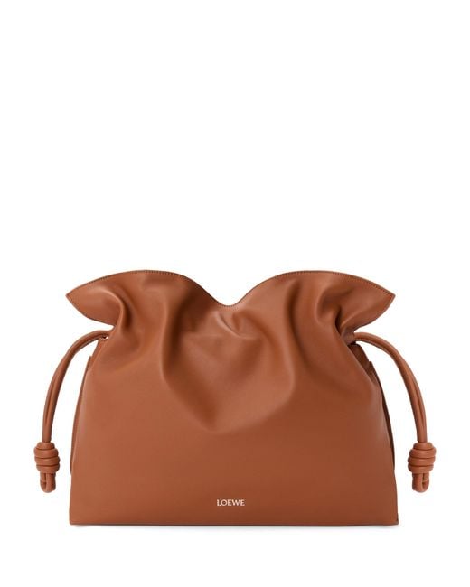 Loewe Brown Large Leather Flamenco Shoulder Bag