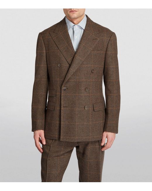 Ralph Lauren Purple Label Brown Wool Kent Prince-of-wales 2-piece Suit for men