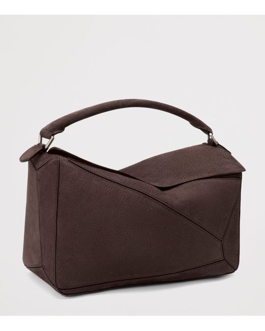 Loewe Brown Large Suede Puzzle Top-Handle Bag