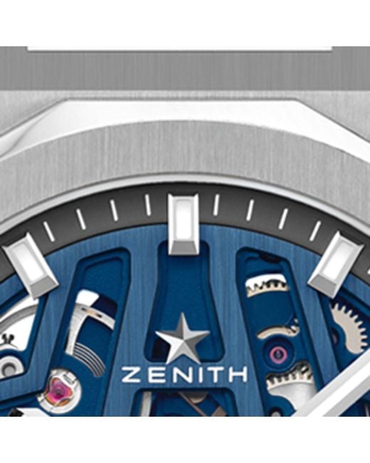 Zenith Gray Stainless Steel Defy Skyline Skeleton Watch for men