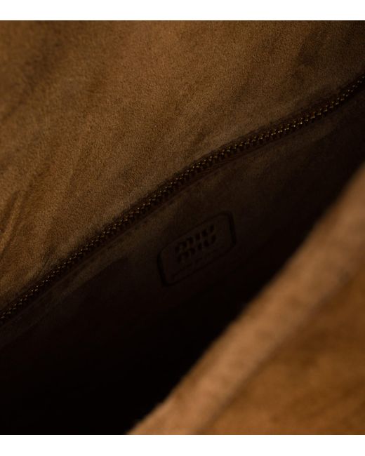 Miu Miu Brown Suede Tassel Tote Bag