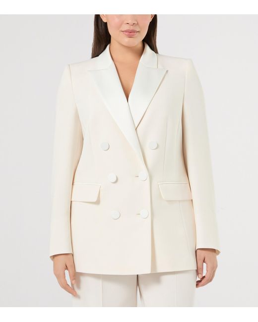 Marina Rinaldi White Double-Breasted Blazer