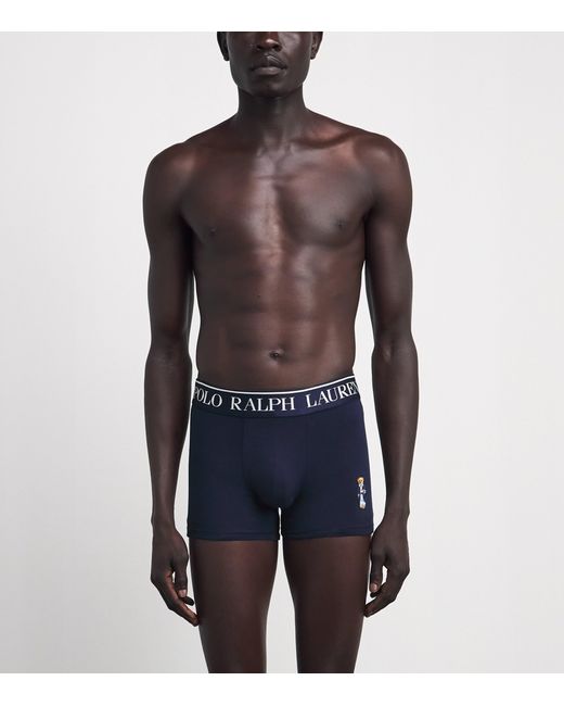 Polo Ralph Lauren Blue Stretch-Cotton Polo Bear Trunks for men