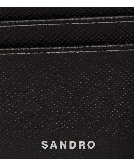 Sandro Black Leather Card Holder for men