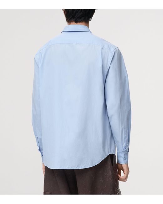 Loewe Blue Cotton-Blend Poplin Shirt for men