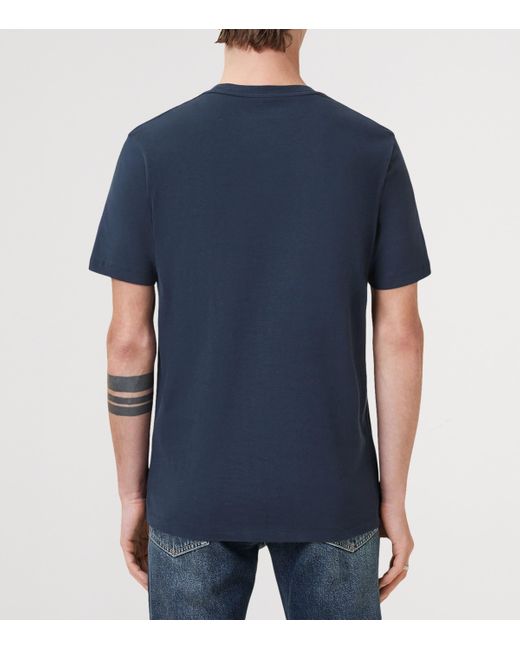 AllSaints Blue Organic Cotton Brace T-Shirt for men