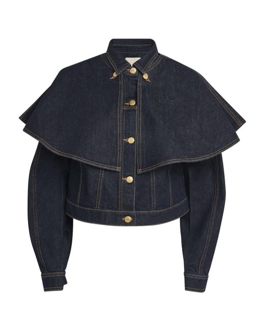 Ulla Johnson Blue The Agata Denim Cape Jacket