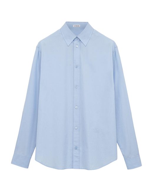 Loewe Blue Cotton-Blend Poplin Shirt for men