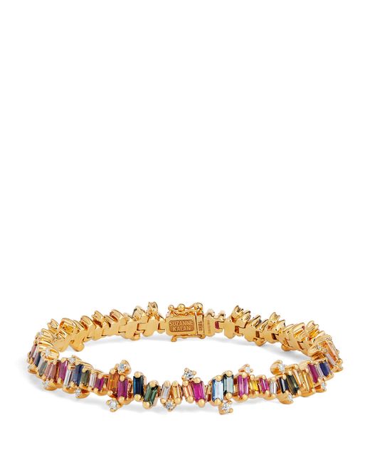 Suzanne Kalan Natural Diamond And Sapphire Bold Burst Tennis Bracelet