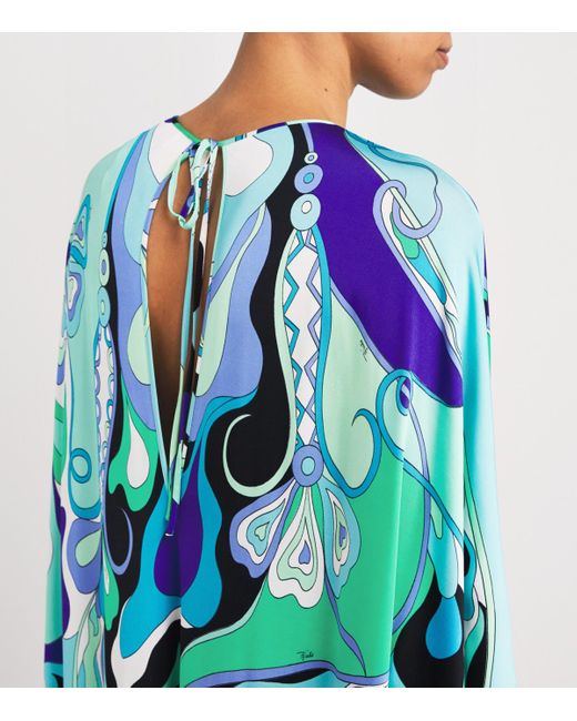 Emilio Pucci Blue Kaftan Maxi Dress