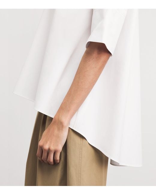 Lafayette 148 New York White Organic Cotton Swing Shirt