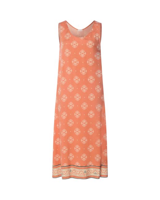 Hanro Pink Patterned Scoop-Neck Midi Dress