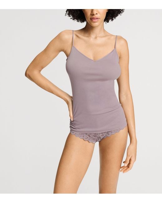 Hanro Purple Cotton Seamless Tank Top