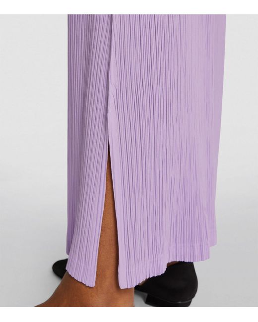 Issey Miyake Purple Wide-leg Hatching Bottoms Trousers