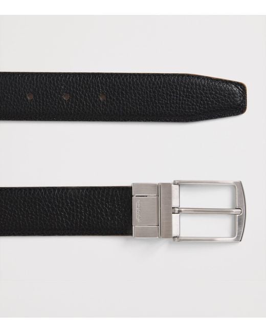 Giorgio Armani Black Leather Reversible Belt for men