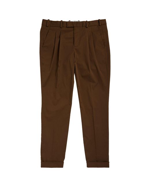 Herno Brown Stretch Cotton Straight Chinos for men